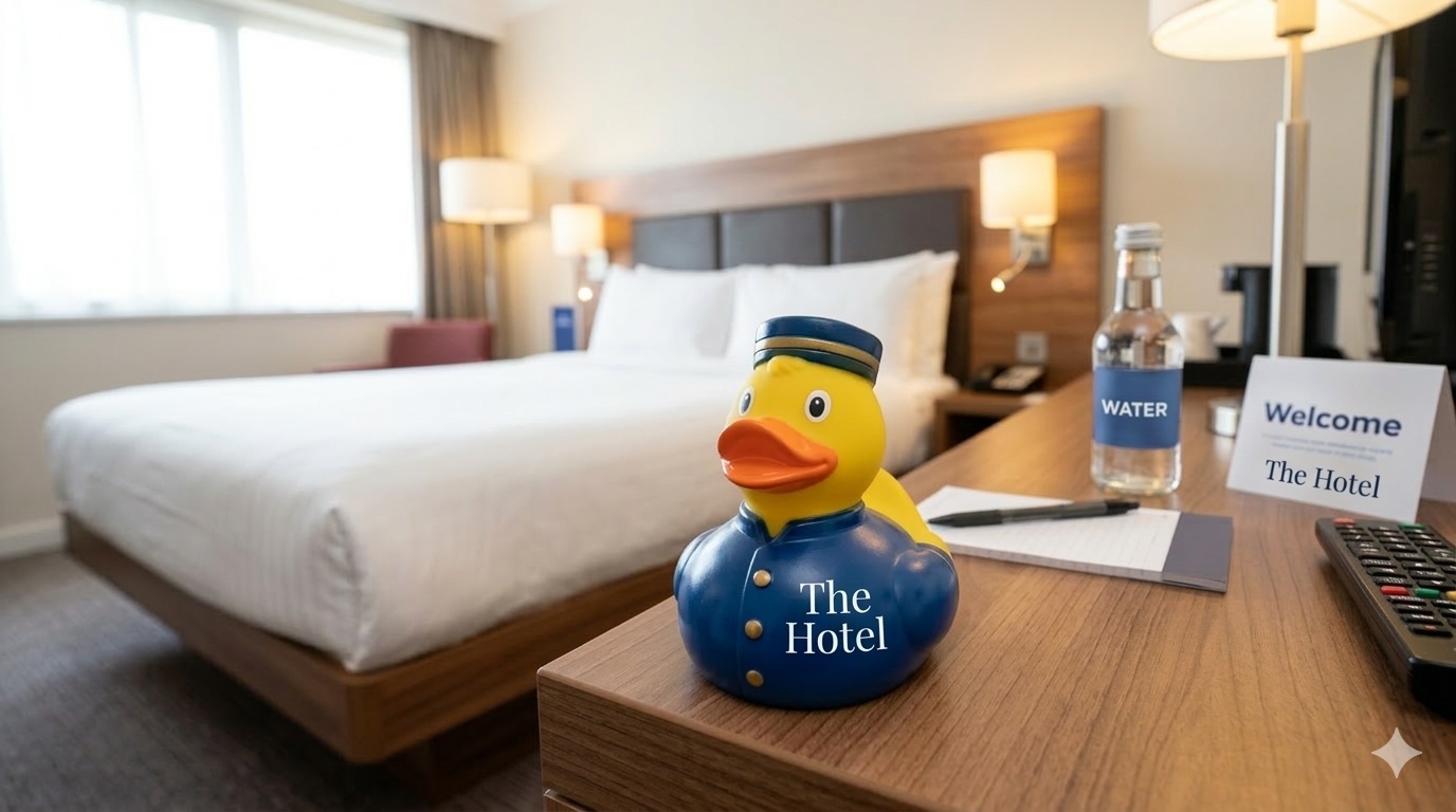 Hotel branded rubber duck