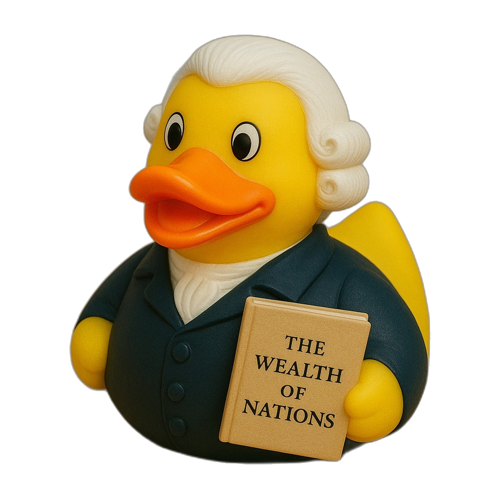 Adam Smith character duck